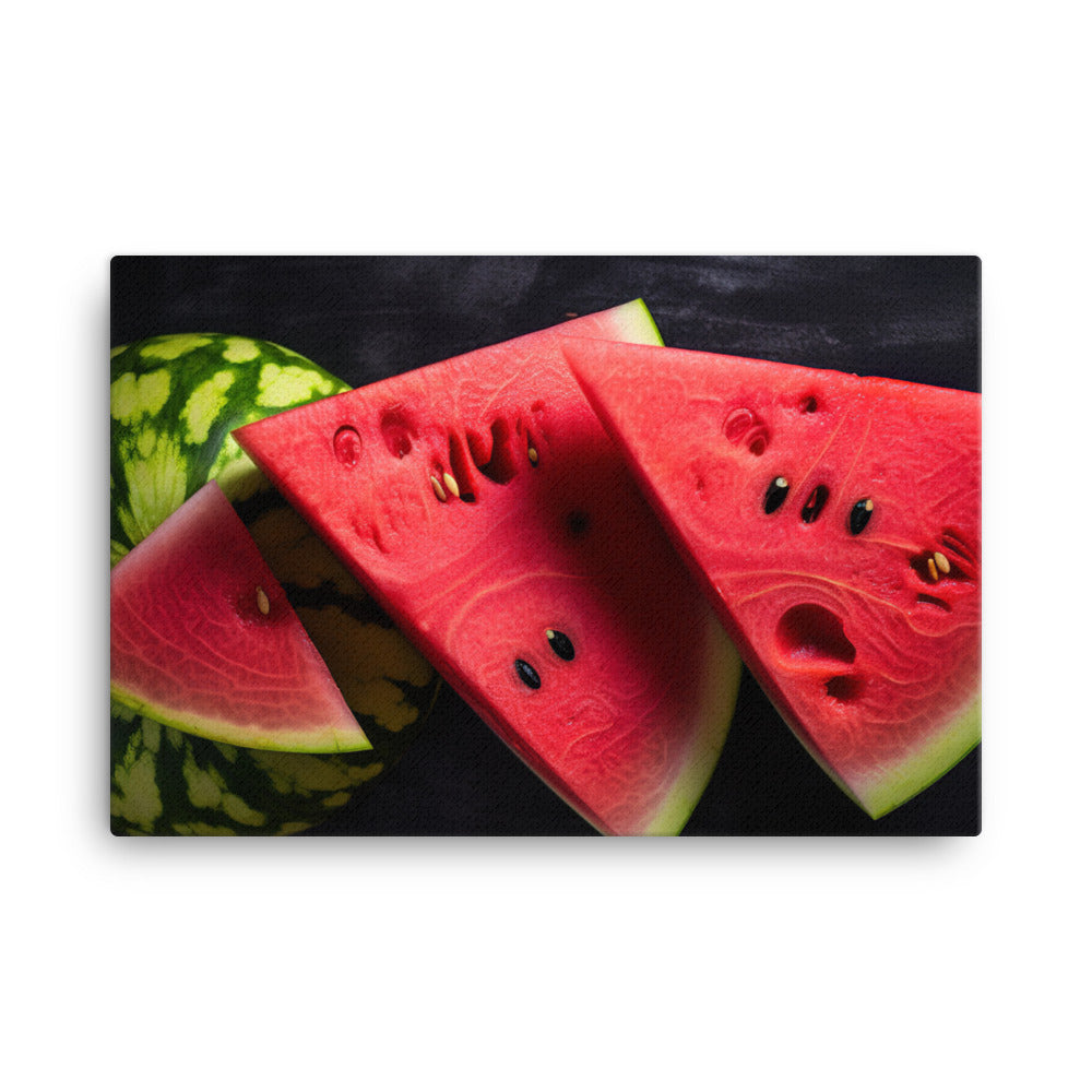 Sliced Watermelon Delight canvas - Posterfy.AI