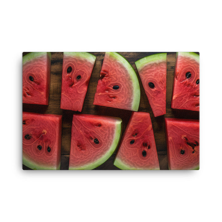 Sliced Watermelon Delight canvas - Posterfy.AI
