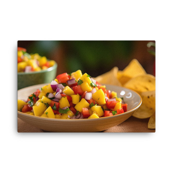 Mango Salsa Party Platter canvas - Posterfy.AI