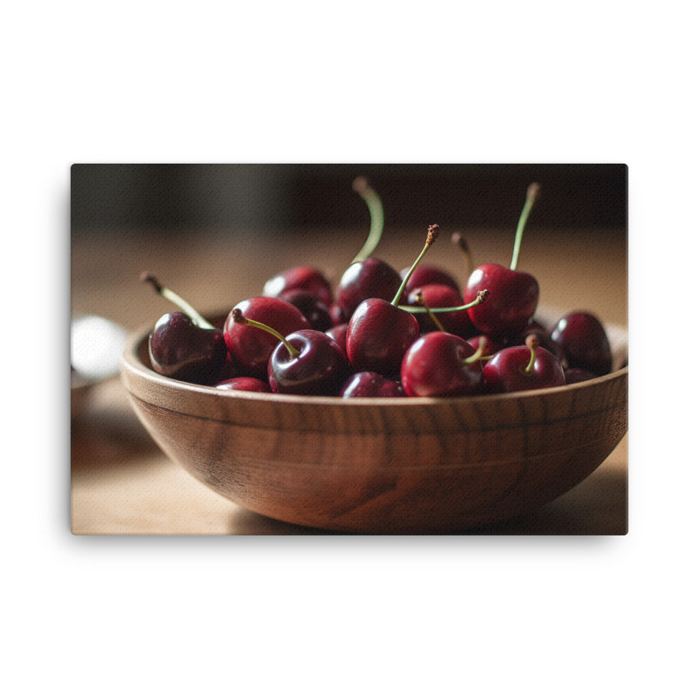 Juicy and Fresh Cherries canvas - Posterfy.AI