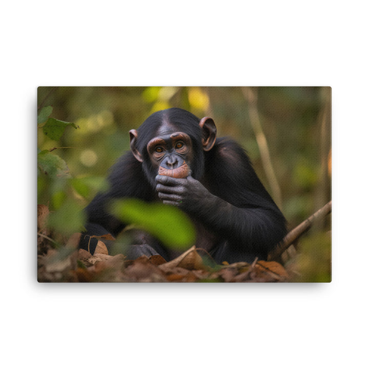 Cheeky Chimpanzee in the Wild canvas - Posterfy.AI