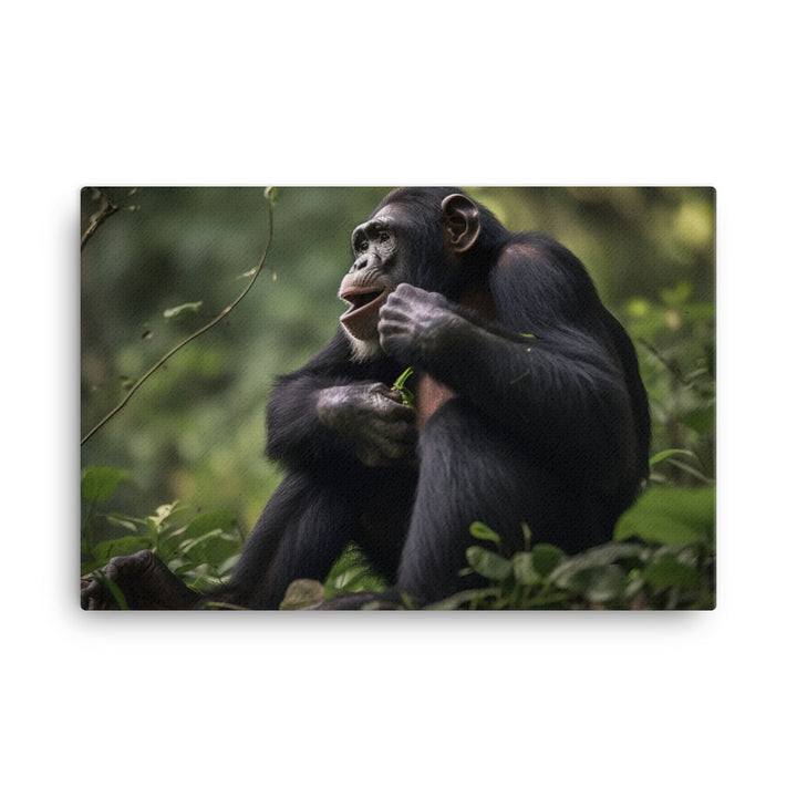 Cheeky Chimpanzee in the Wild canvas - Posterfy.AI