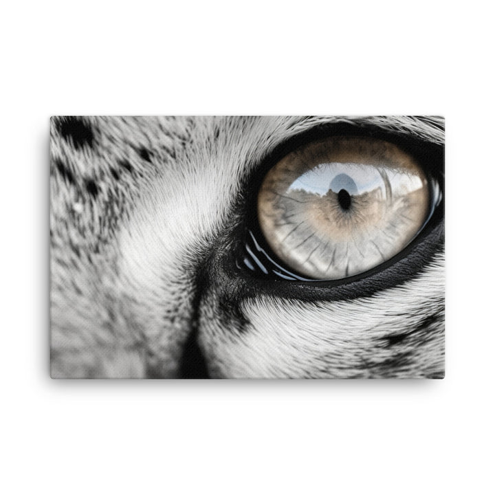 A Snow Leopard hiding in the snow canvas - Posterfy.AI