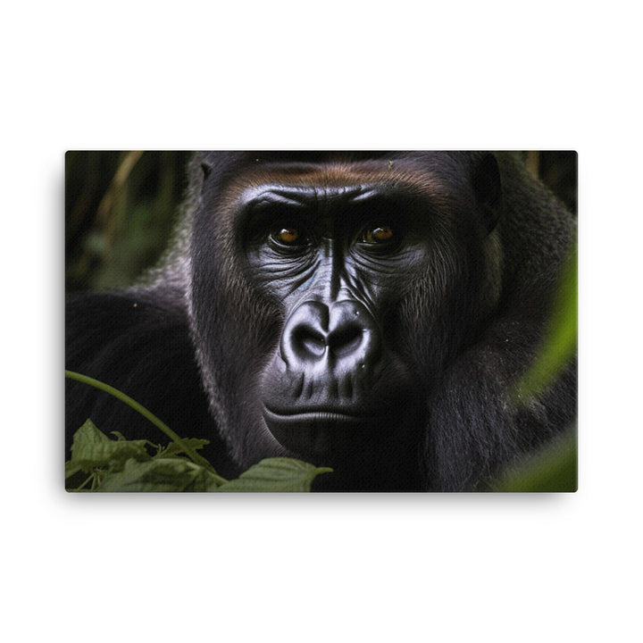 Inquisitive Gorilla in the Wild canvas - Posterfy.AI