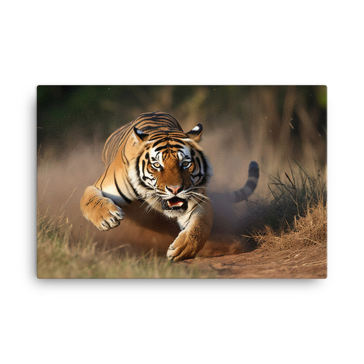 Bengal Tiger Pouncing on Prey canvas - Posterfy.AI