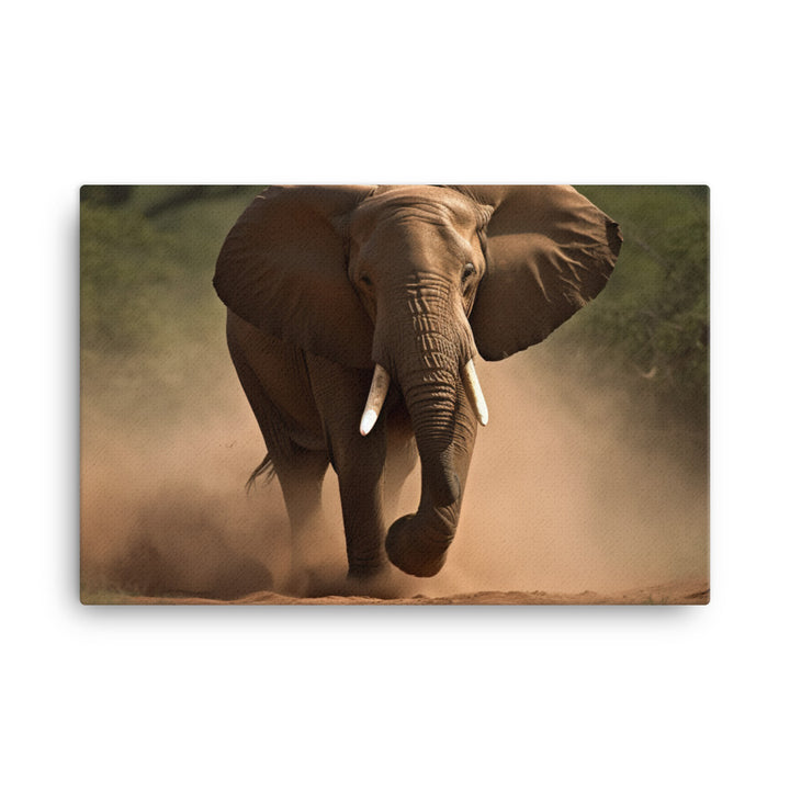 African Elephant in Motion canvas - Posterfy.AI