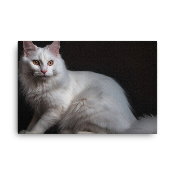 Elegant Turkish Angora posing for the camera canvas - Posterfy.AI