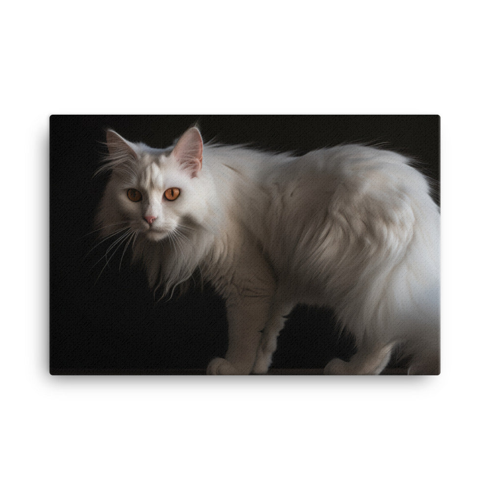 Elegant Turkish Angora posing for the camera canvas - Posterfy.AI