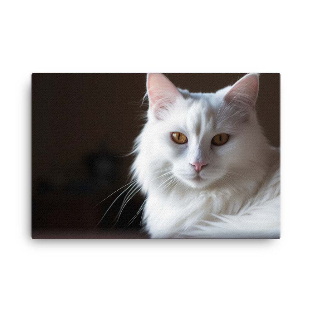 Elegant Turkish Angora posing for the camera canvas - Posterfy.AI