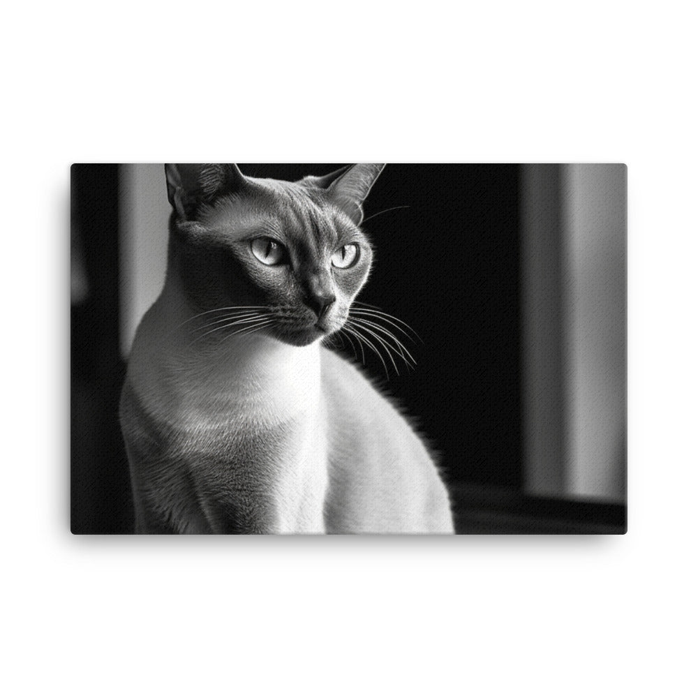 Burmese Beauty in Black and White canvas - Posterfy.AI