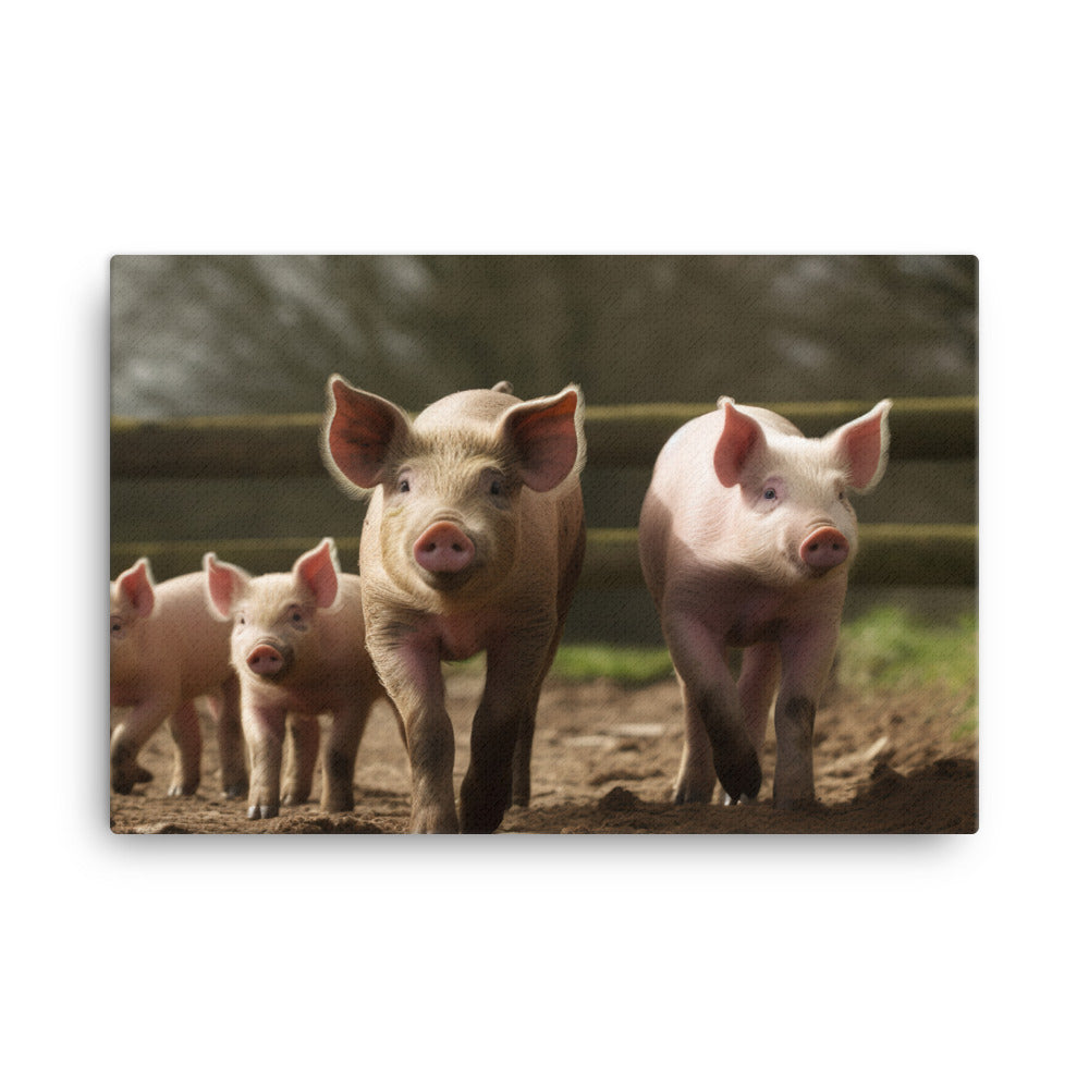 Berkshire Pig Family canvas - Posterfy.AI