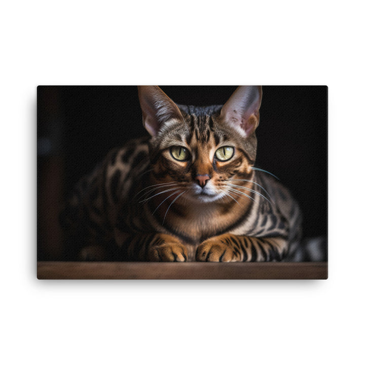 Beautiful Bengal Cat Posing for the Camera canvas - Posterfy.AI