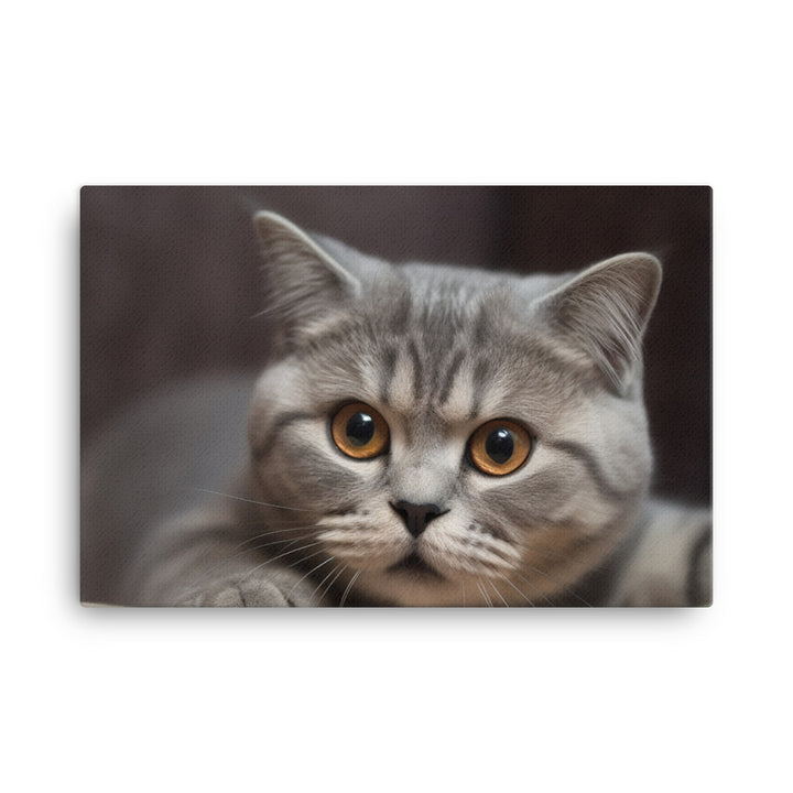 Portrait of a Scottish Fold cat canvas - Posterfy.AI