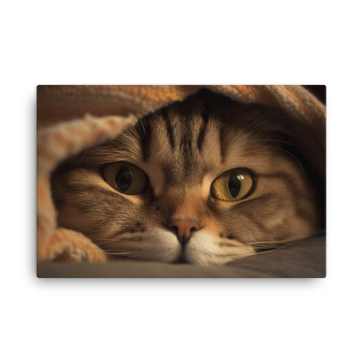 Portrait of a Scottish Fold cat canvas - Posterfy.AI