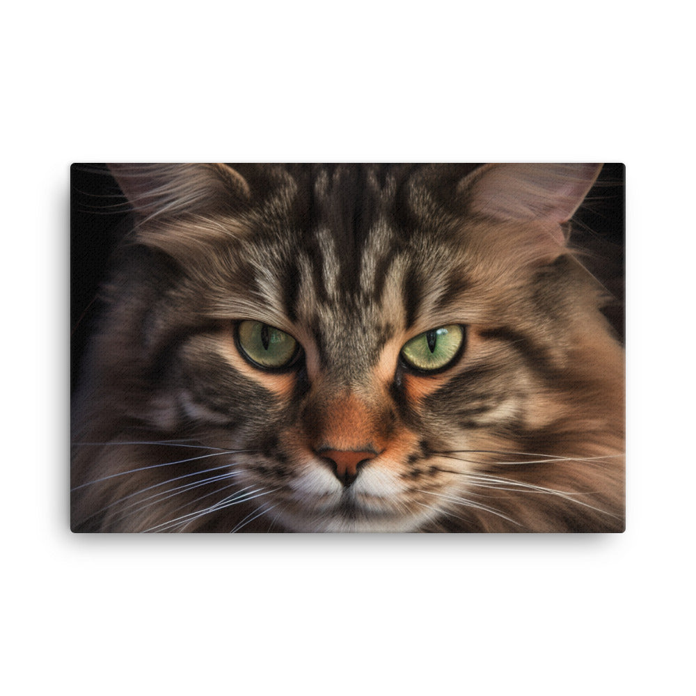 The majestic beauty of a Maine Coon canvas - Posterfy.AI