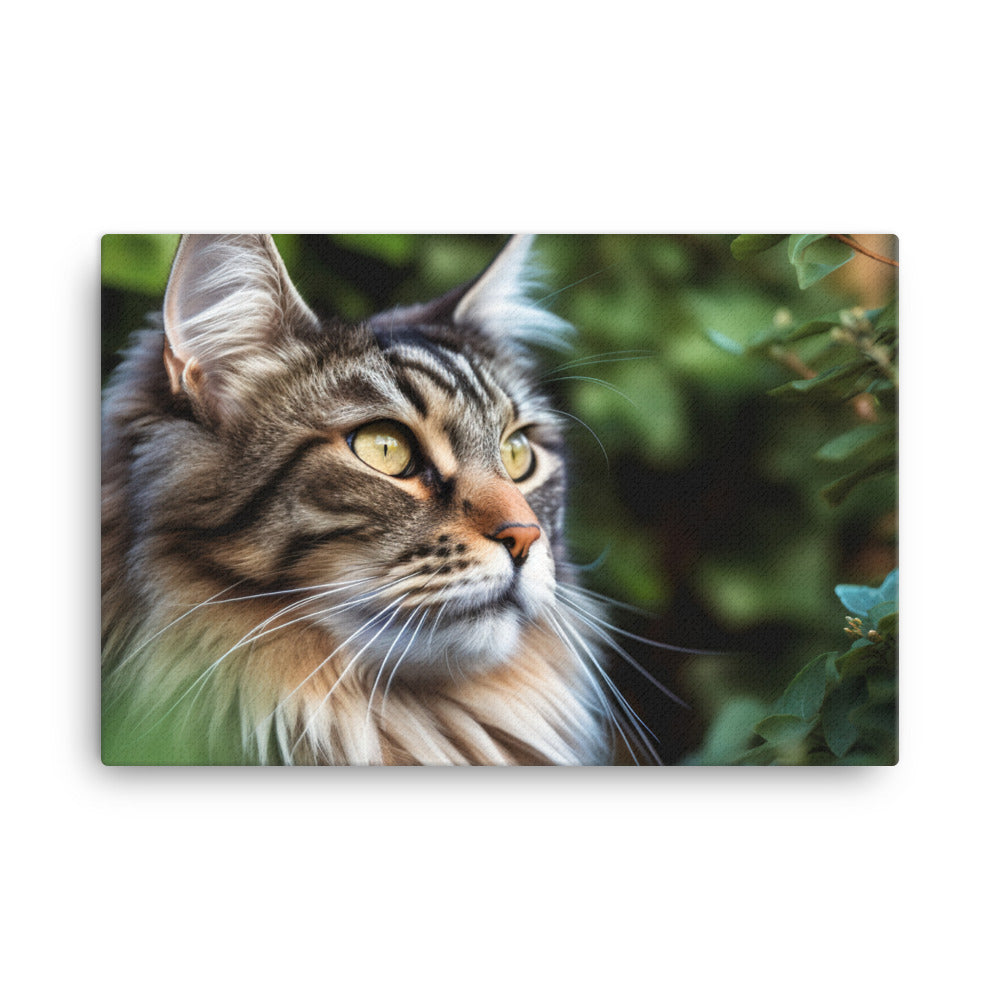 Maine Coon with a candid shot canvas - Posterfy.AI