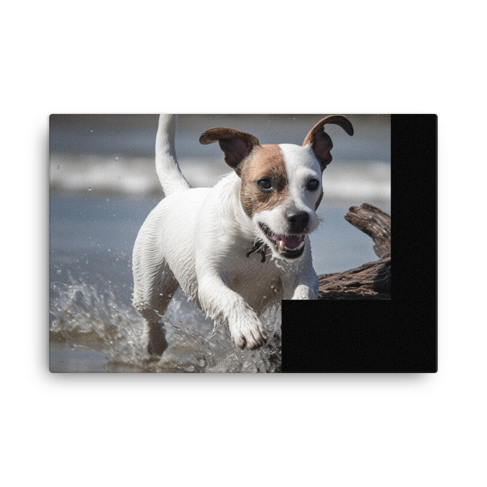 Spirited Jack Russell Terrier at Play canvas - Posterfy.AI