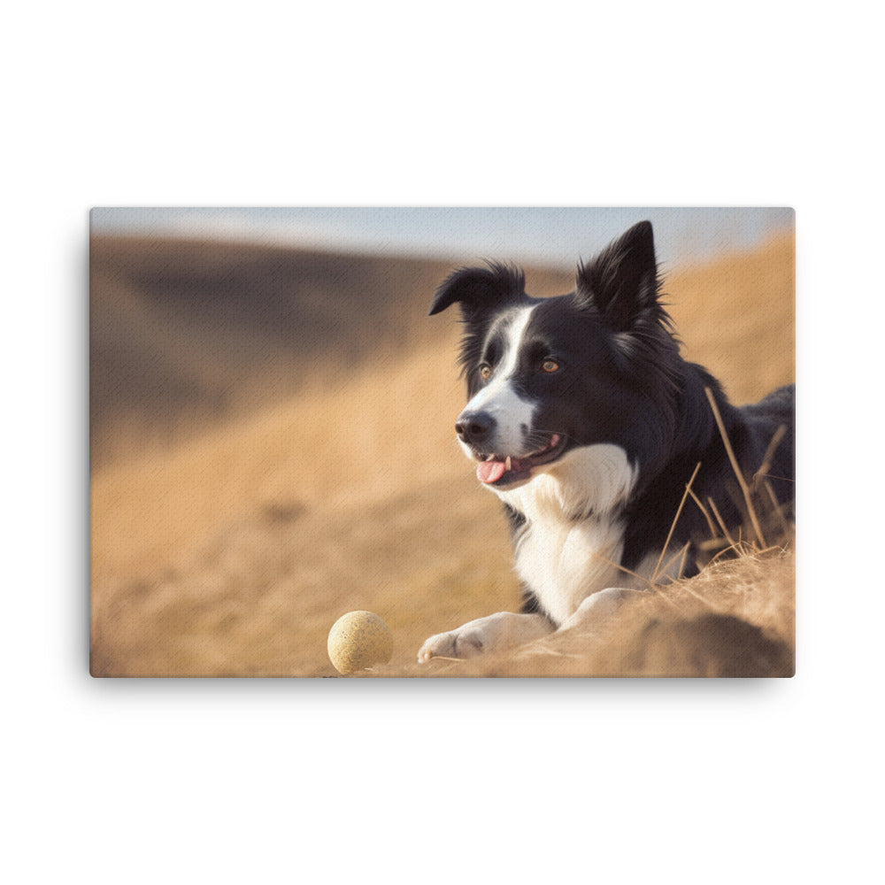 Loyal Border Collie at Work canvas - Posterfy.AI