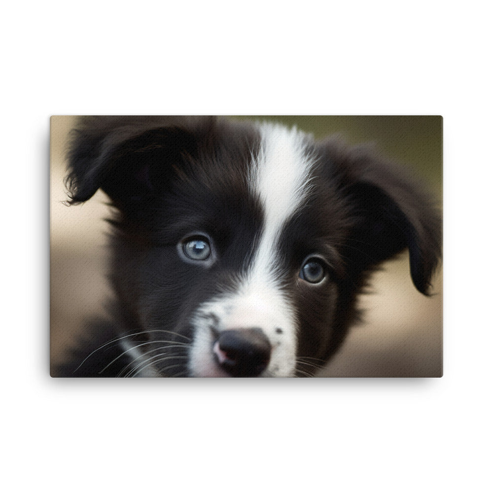 Adorable Border Collie Puppy canvas - Posterfy.AI