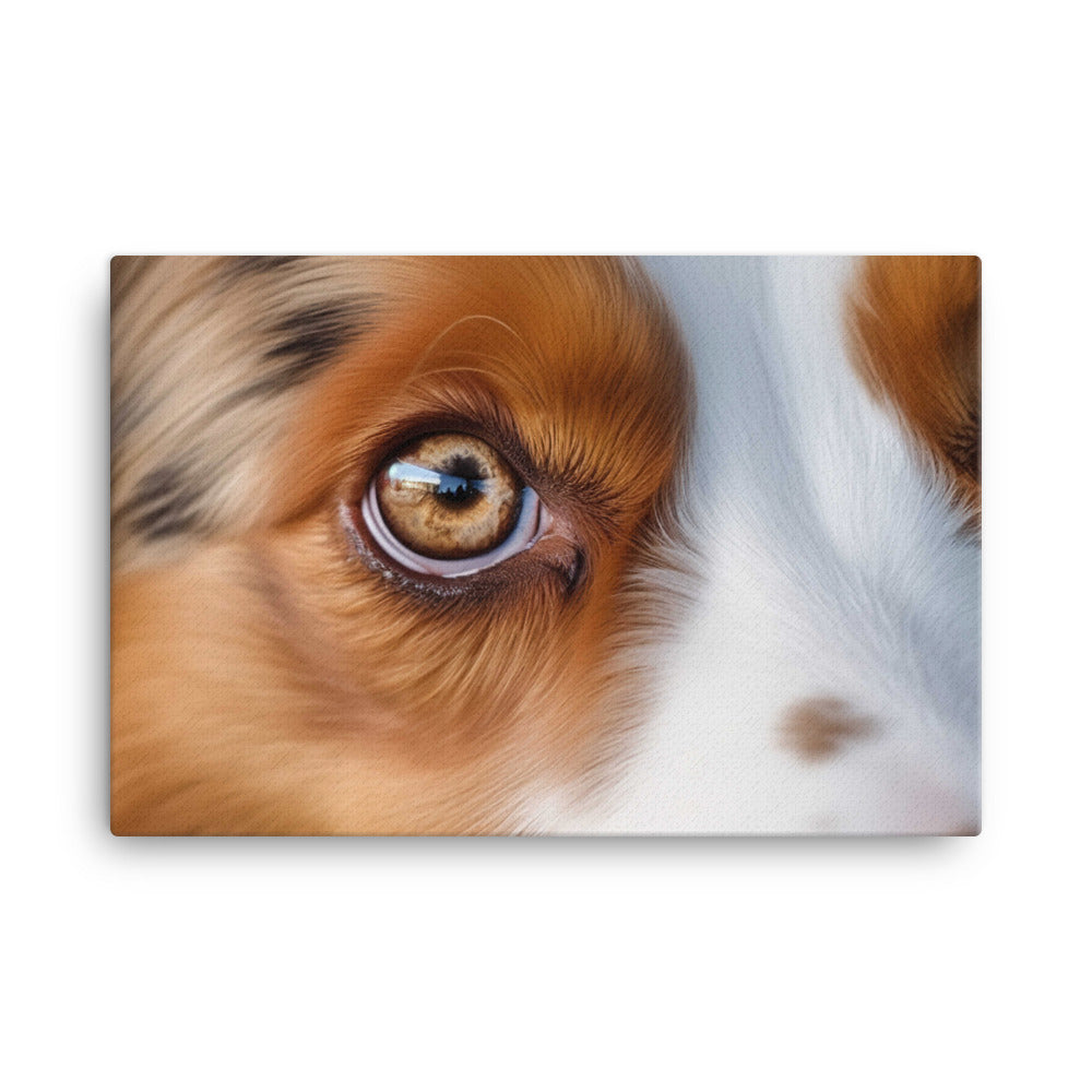 Inquisitive and intelligent: Australian Shepherd canvas - Posterfy.AI