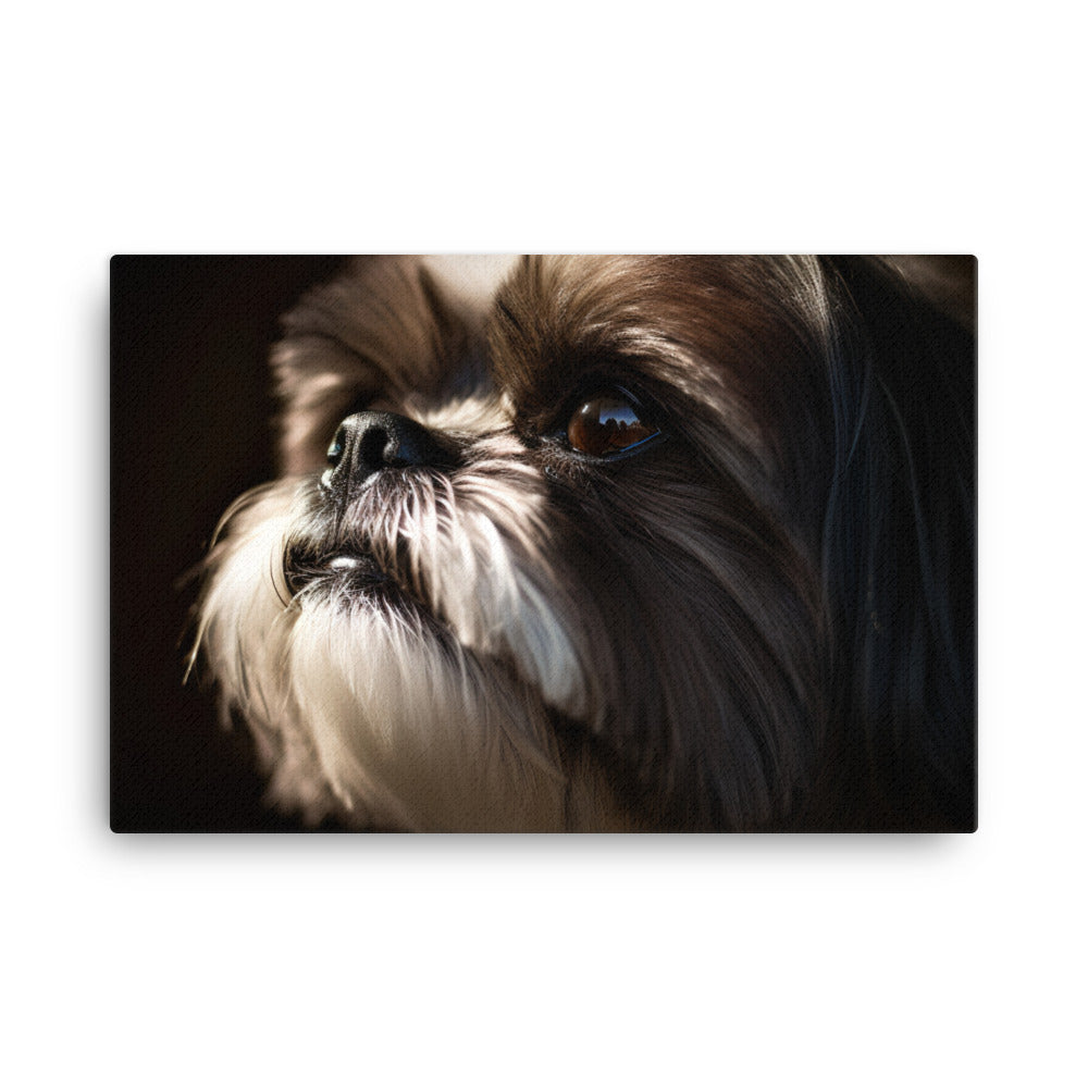 Shih Tzu Portrait in Soft Lighting canvas - Posterfy.AI