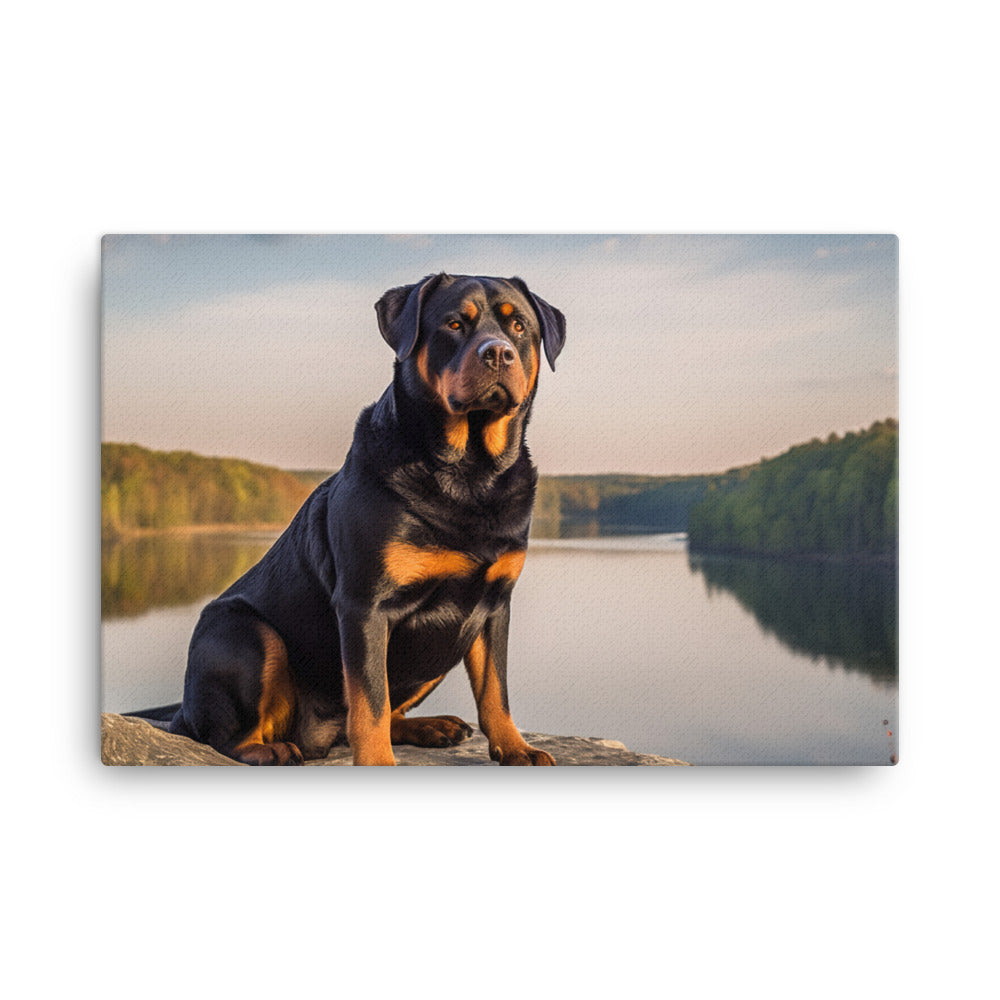 Rottweilers regal beauty canvas - Posterfy.AI