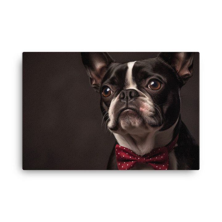 Elegant Boston Terrier Portrait canvas - Posterfy.AI