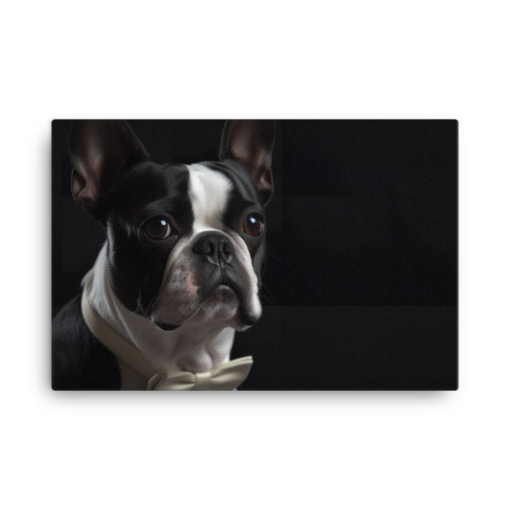 Elegant Boston Terrier Portrait canvas - Posterfy.AI