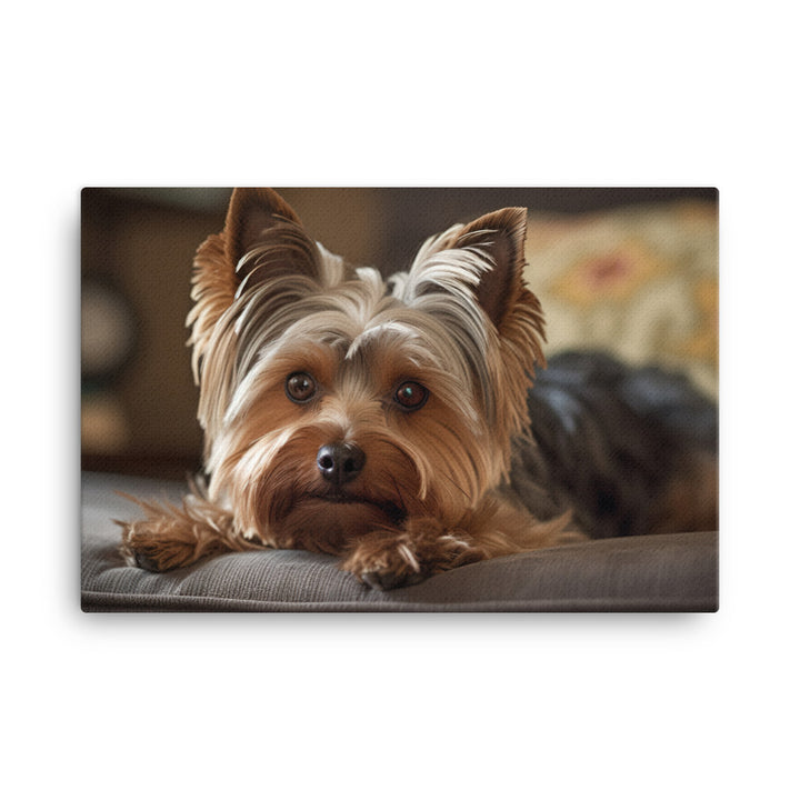 Yorkie at Home canvas - Posterfy.AI