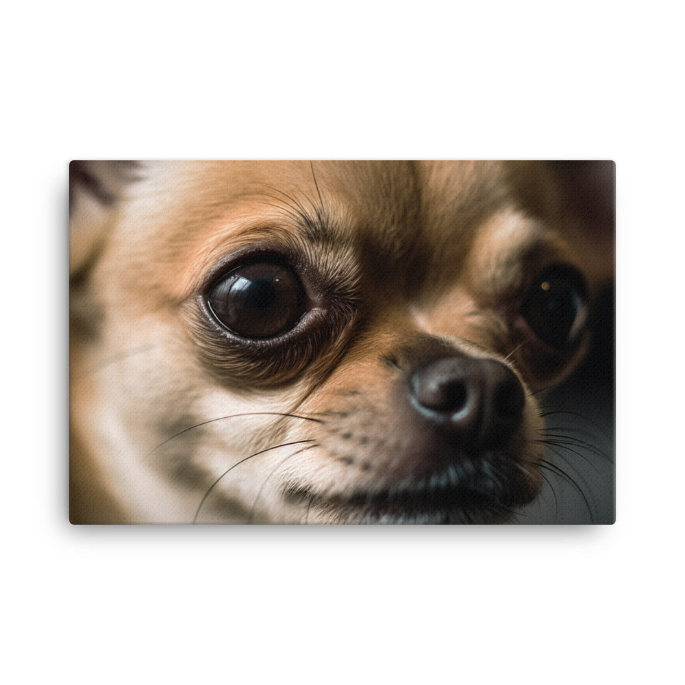 A Close-Up of a cute Chihuahuas face canvas - Posterfy.AI