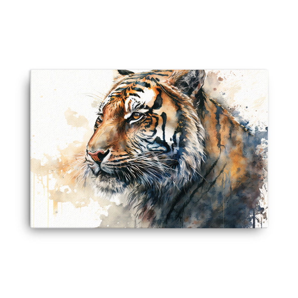 Tiger in watercolour canvas - Posterfy.AI