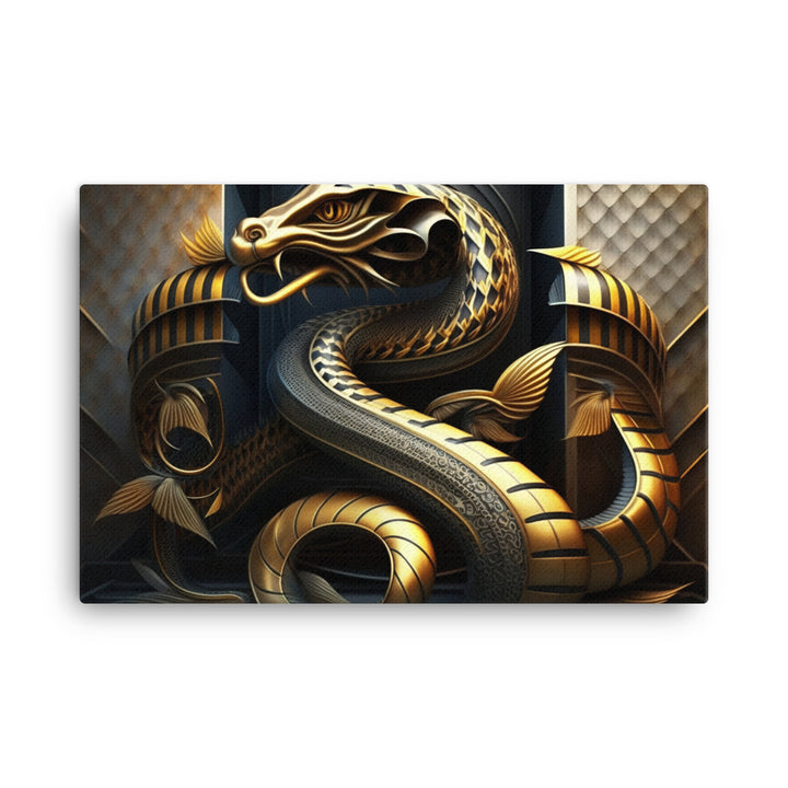 Snake in art deco canvas - Posterfy.AI