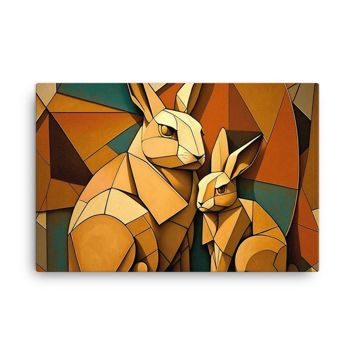 Rabbit in colorful cubism style canvas - Posterfy.AI