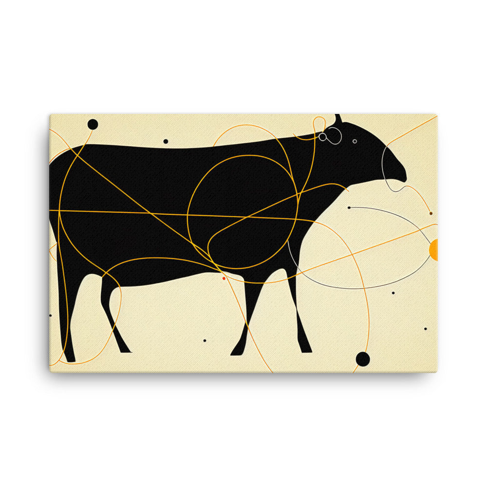 Ox in abstract simple style canvas - Posterfy.AI