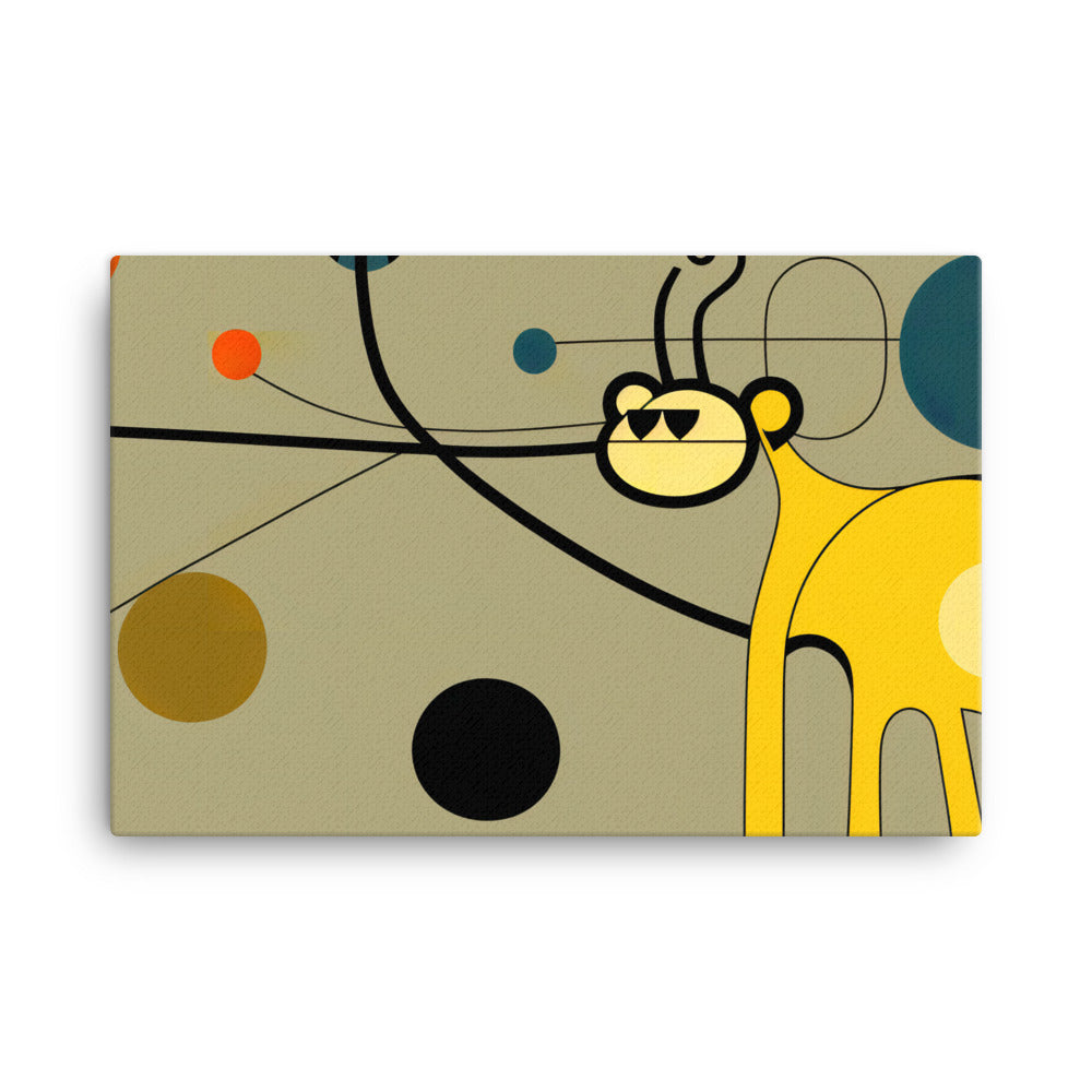 Monkey in abstract simple style canvas - Posterfy.AI