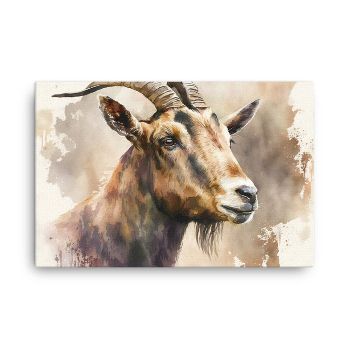 Goat in watercolour canvas - Posterfy.AI