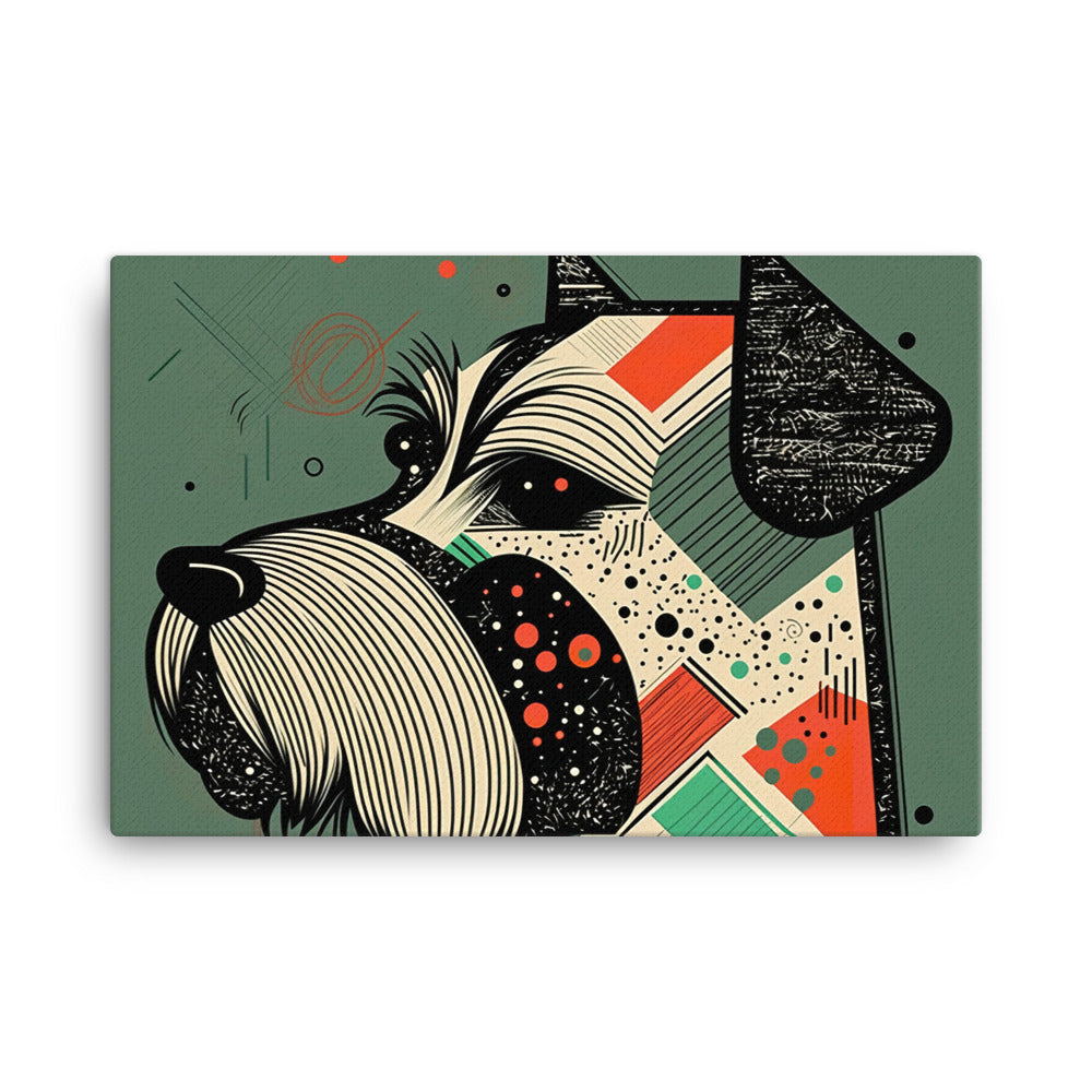 Schnauzer in simple abstract style canvas - Posterfy.AI