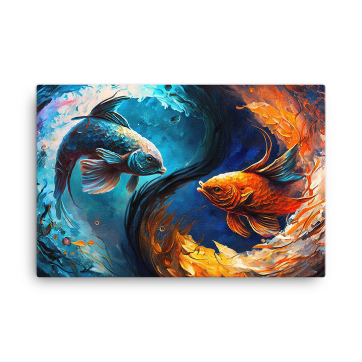 Pisces in surreal artistic colorful style canvas - Posterfy.AI