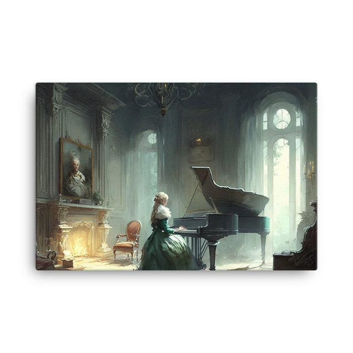 Lady playing piano canvas - Posterfy.AI