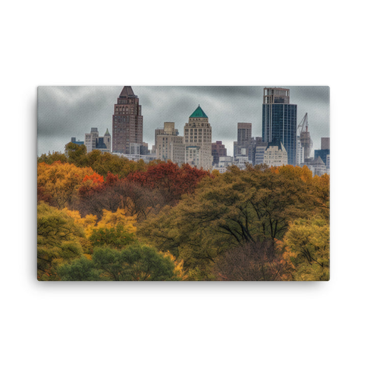 The Colors of Autumn in Central Park, New York City canvas - Posterfy.AI