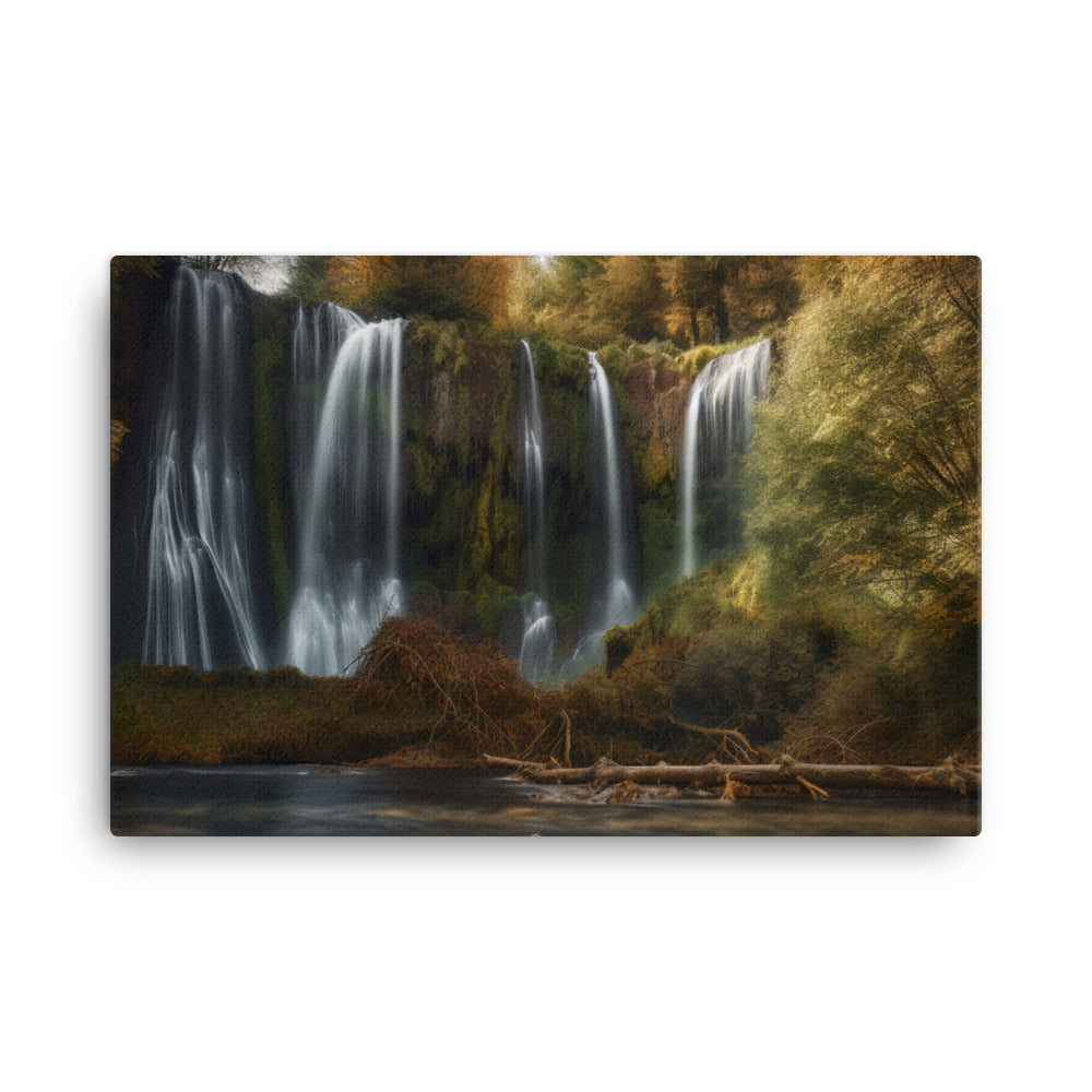 The Majestic Waterfall canvas - Posterfy.AI