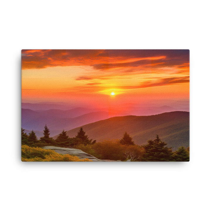 Sunset Over the Mountains canvas - Posterfy.AI