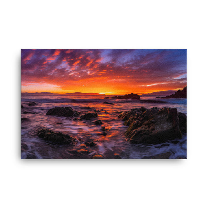 Stunning Pacific Ocean Sunset canvas - Posterfy.AI