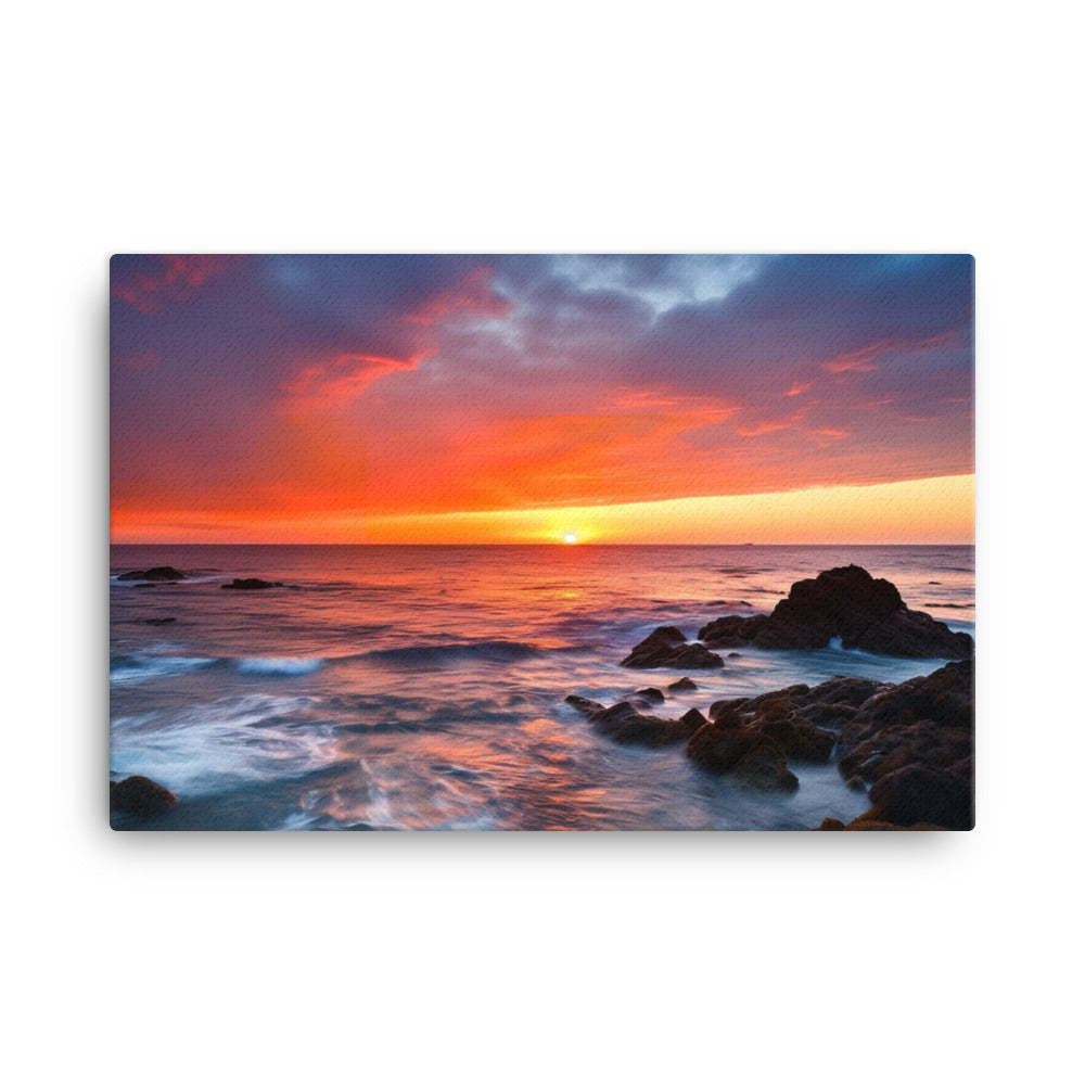 Stunning Pacific Ocean Sunset canvas - Posterfy.AI