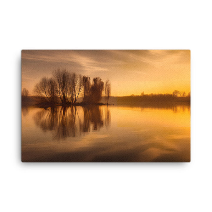 Golden Hour Reflections at the Lake canvas - Posterfy.AI