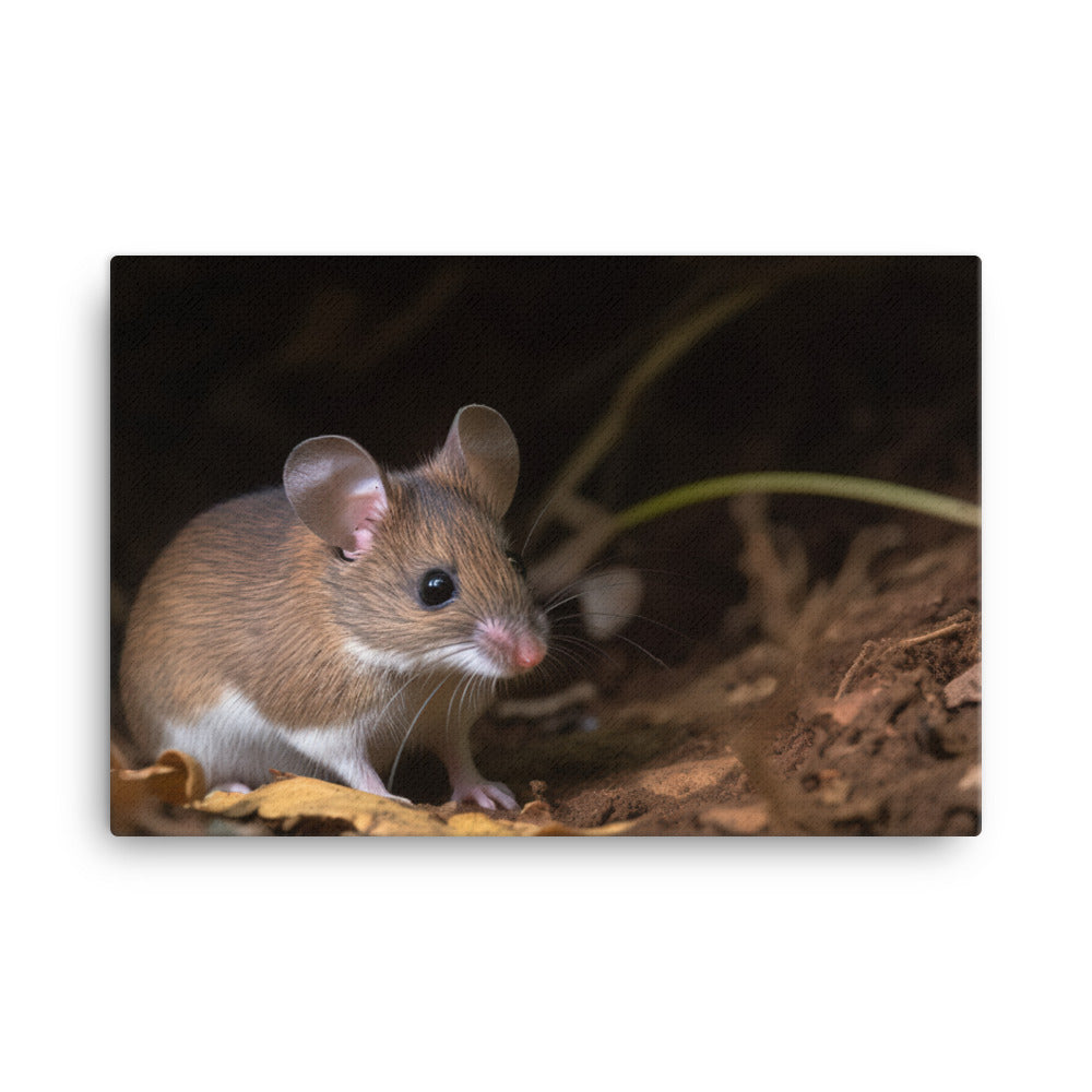 Inquisitive Deer Mouse in its Habitat canvas - Posterfy.AI