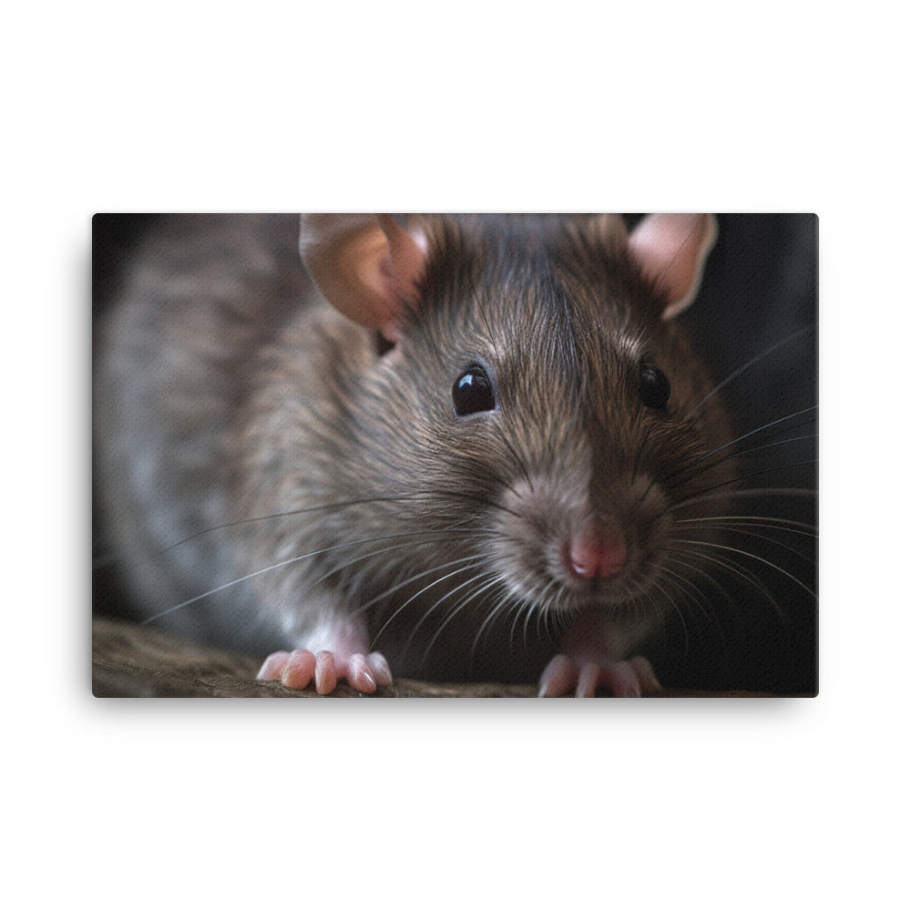 Inquisitive Brown Rat canvas - Posterfy.AI