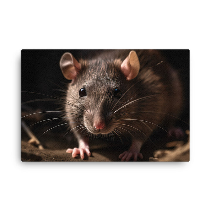 Inquisitive Brown Rat canvas - Posterfy.AI
