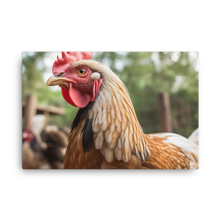 Leghorn Chicken Lifestyle canvas - Posterfy.AI