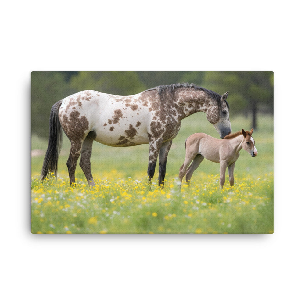 Appaloosa Mare and Foal canvas - Posterfy.AI